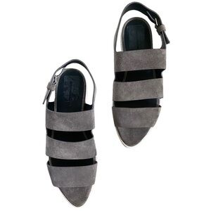 Alexander Wang Alisha Suede Platform Sandals Sz 40 Gray Suede